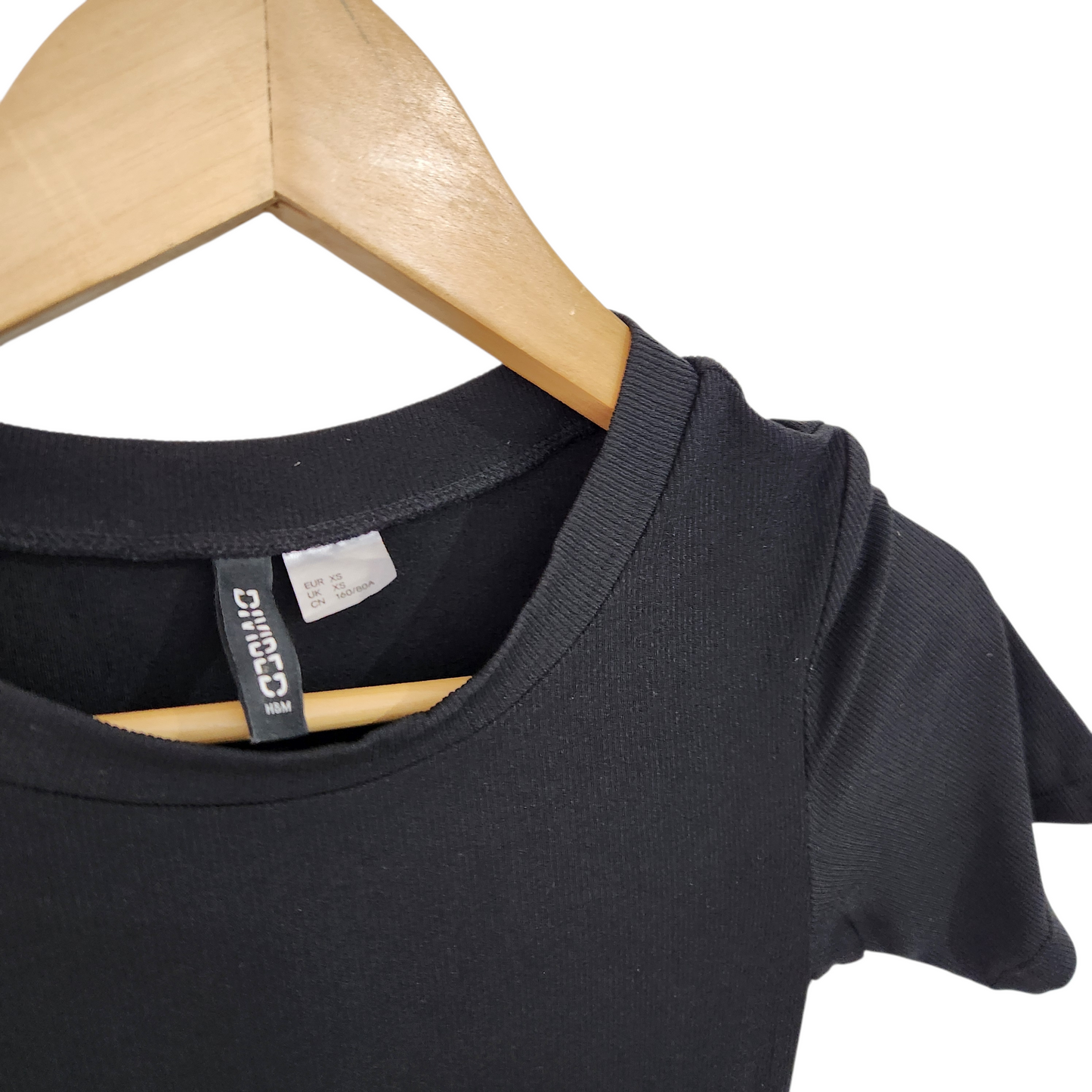 H&M | שמלה שחורה צמודה עם כיווצים | לאישה מידה XS