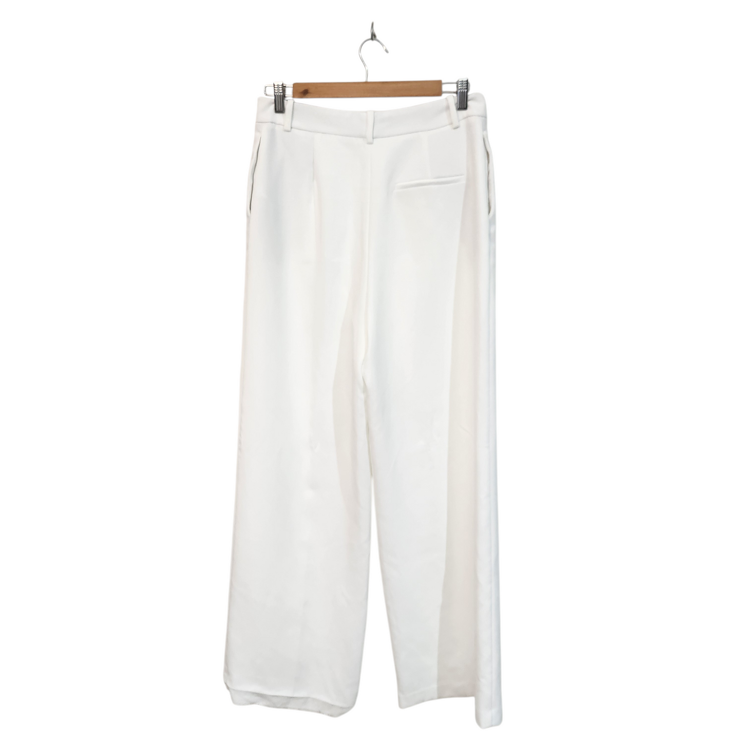 ZARA | מכנסיים ארוכים דקים צבע לבן | לאישה מידה L