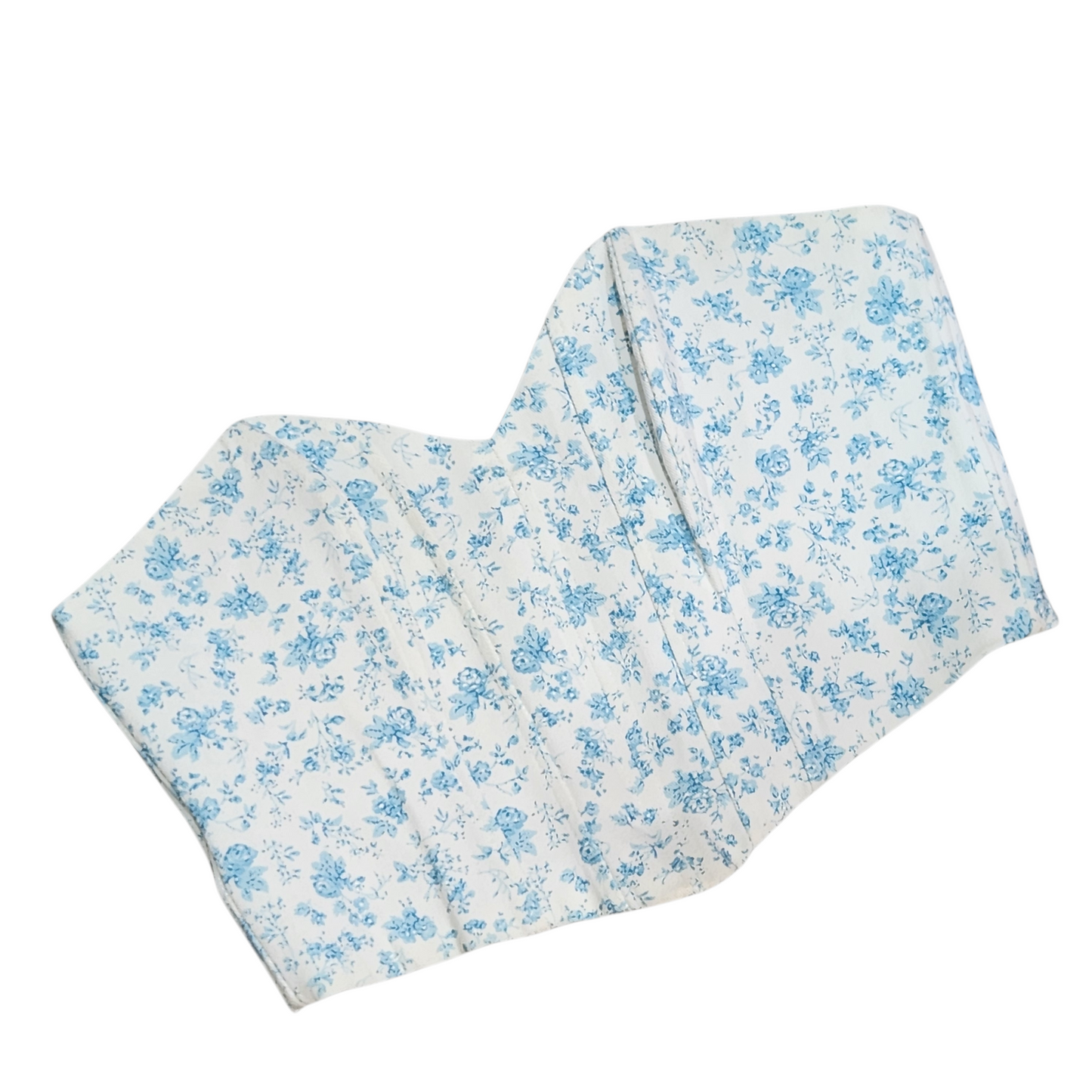 ZARA | סטרפלס / מחוך פרחוני צבעים כחול ולבן | לאישה מידה M