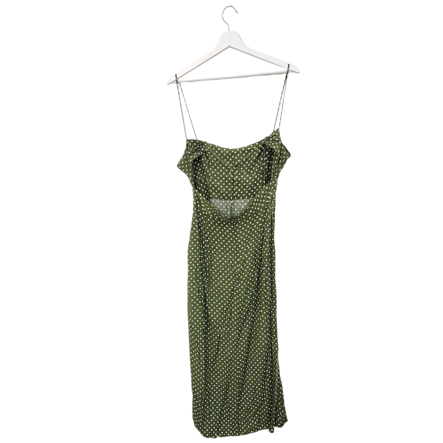 ZARA | שמלה מעוצבת צבע ירוק עם נקודות | לאישה מידה M