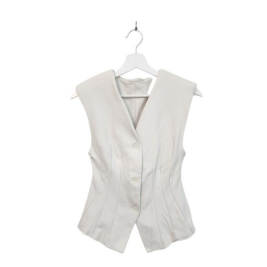 ZARA | ווסט מחויט בצבע שמנת עם כפתורים | לאישה מידה M