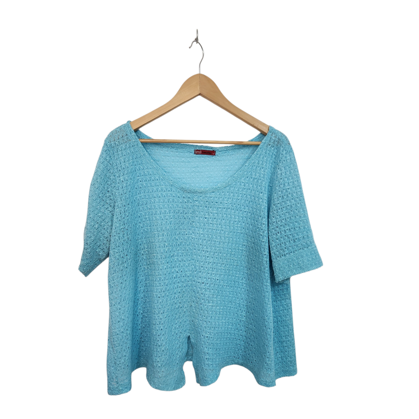 ML | חולצה קצרה לאישה צבע תכלת | מידה 4 XXXL