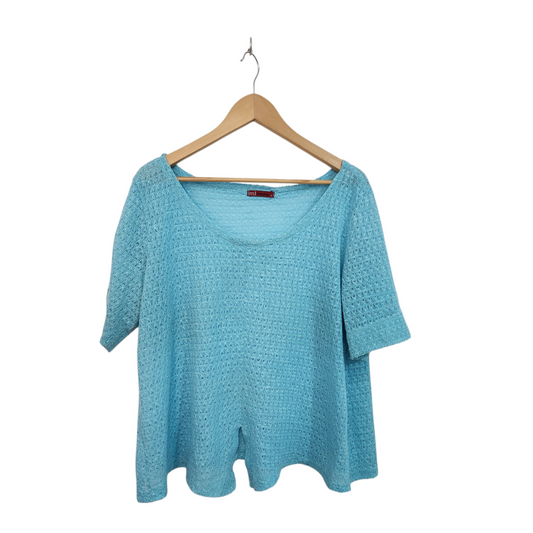 ML | חולצה קצרה לאישה צבע תכלת | מידה 4 XXXL