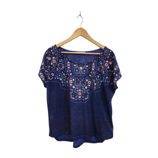 TAMNOON | חולצה קצרה צבע כחול | לאישה מידה 4 XL