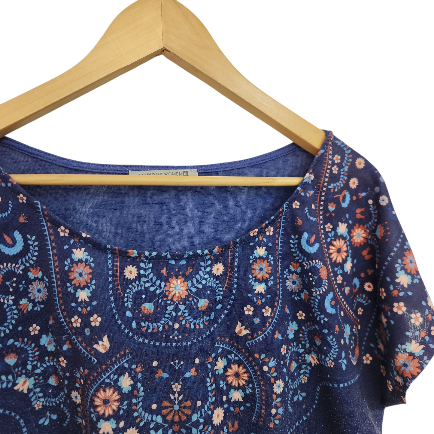 TAMNOON | חולצה קצרה צבע כחול | לאישה מידה 4 XL