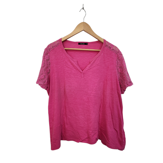 CRAZY LINE | חולצה קצרה צבע ורוד | לאישה מידה 5 XXL