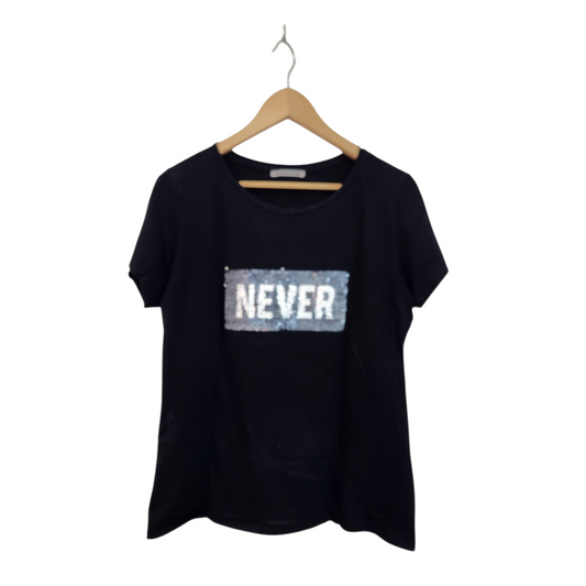 TAMNOON | חולצה קצרה צבע שחור | לאישה מידה 4 XL