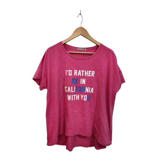 TAMNOON | חולצה קצרה צבע ורוד | לאישה מידה 4 XL