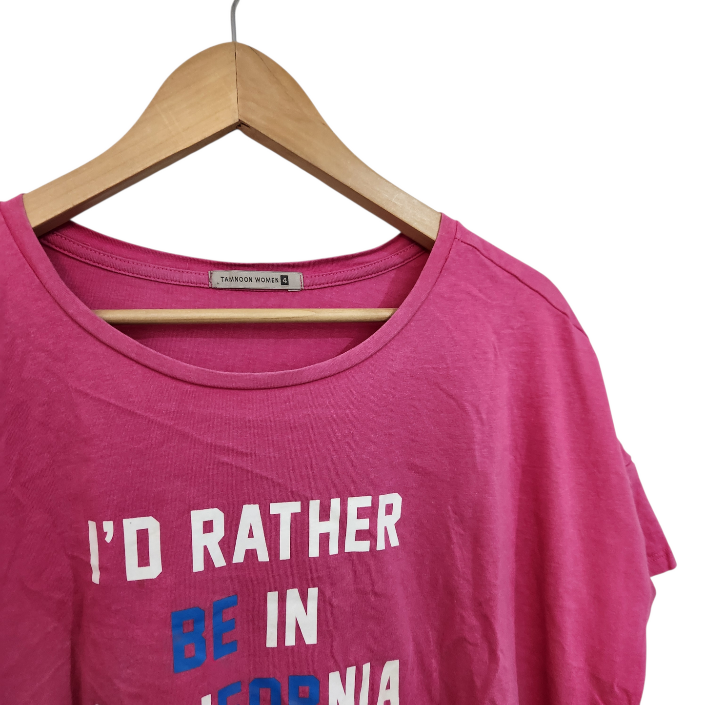 TAMNOON | חולצה קצרה צבע ורוד | לאישה מידה 4 XL