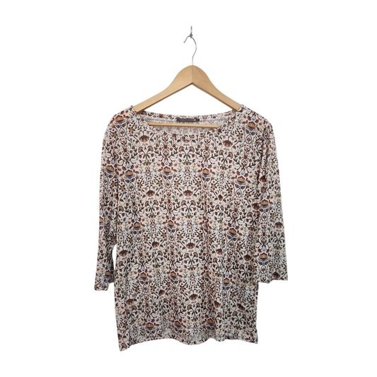 TAMNOON | חולצה קצרה פרחונית | לאישה מידה 3 L