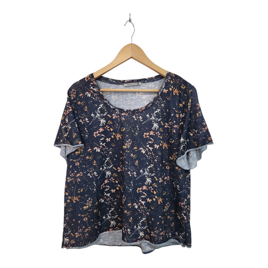 TAMNOON | חולצה קצרה פרחונית | לאישה מידה 4 XL