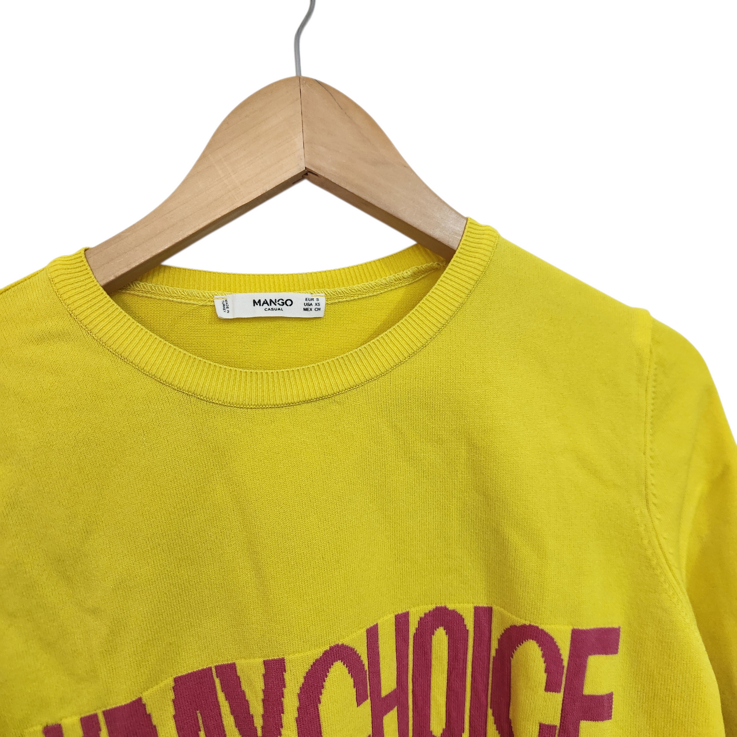 MANGO | חולצת סריג דקה צבע צהוב | לאישה מידה S