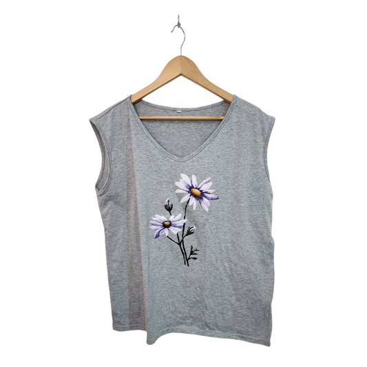 גופייה צבע אפור עם הדפס | לאישה מידה XL