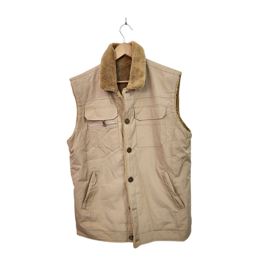 ווסט חום בהיר מחמם עם פליז לאישה מידה XL/XXL