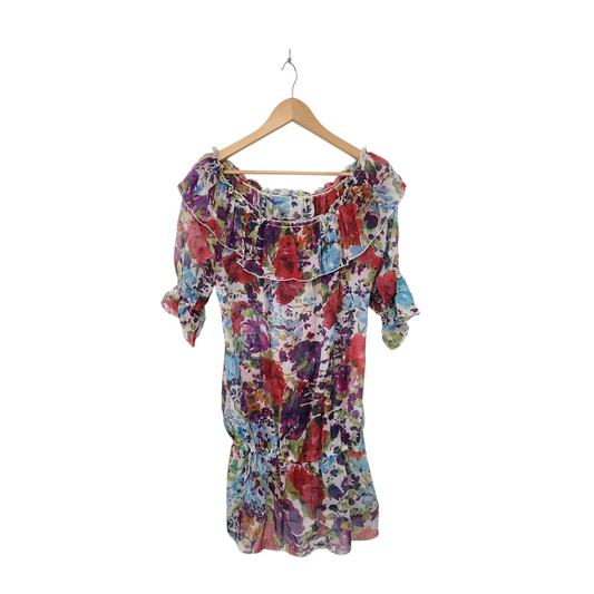 שמלת קיץ פרחונית שקופה | לאישה מידה XL