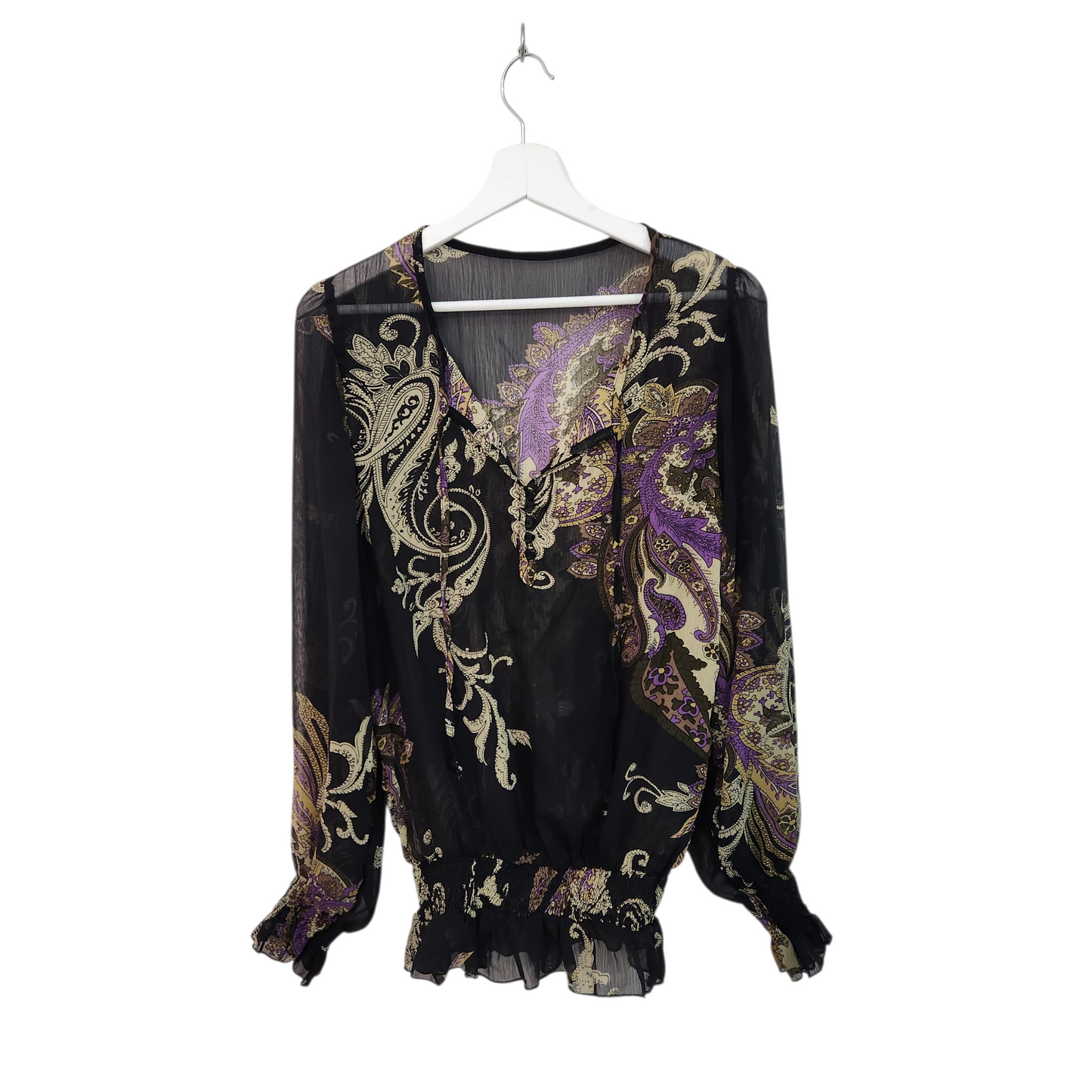 חולצה אתנית דקה שקופה | לאישה מידה L