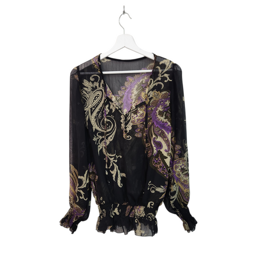 חולצה אתנית דקה שקופה | לאישה מידה L