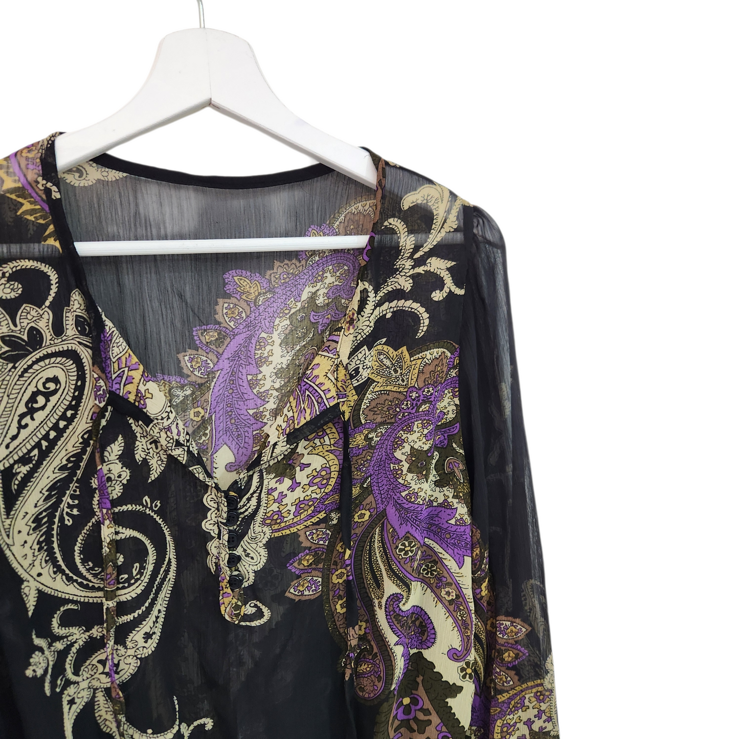 חולצה אתנית דקה שקופה | לאישה מידה L