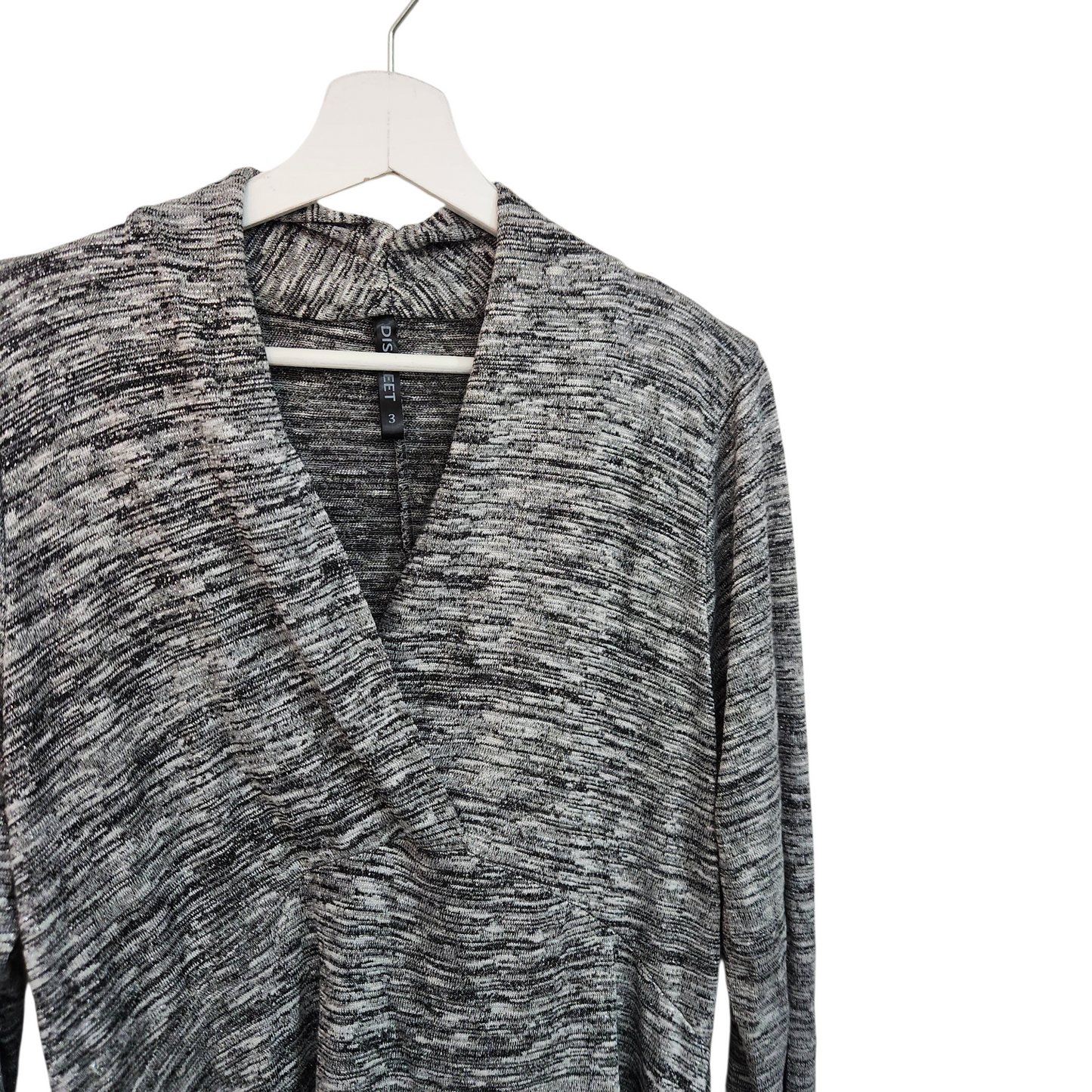 DISCREET | שמלה ארוכה דקה צבע אפור כסוף נוצצת | לאישה מידה 3 L