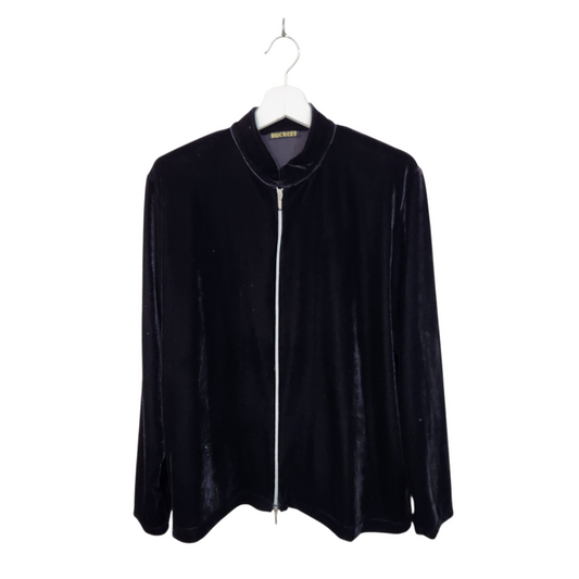 DISCREET | ג'קט קטיפה צבע שחור | לאישה מידה XL