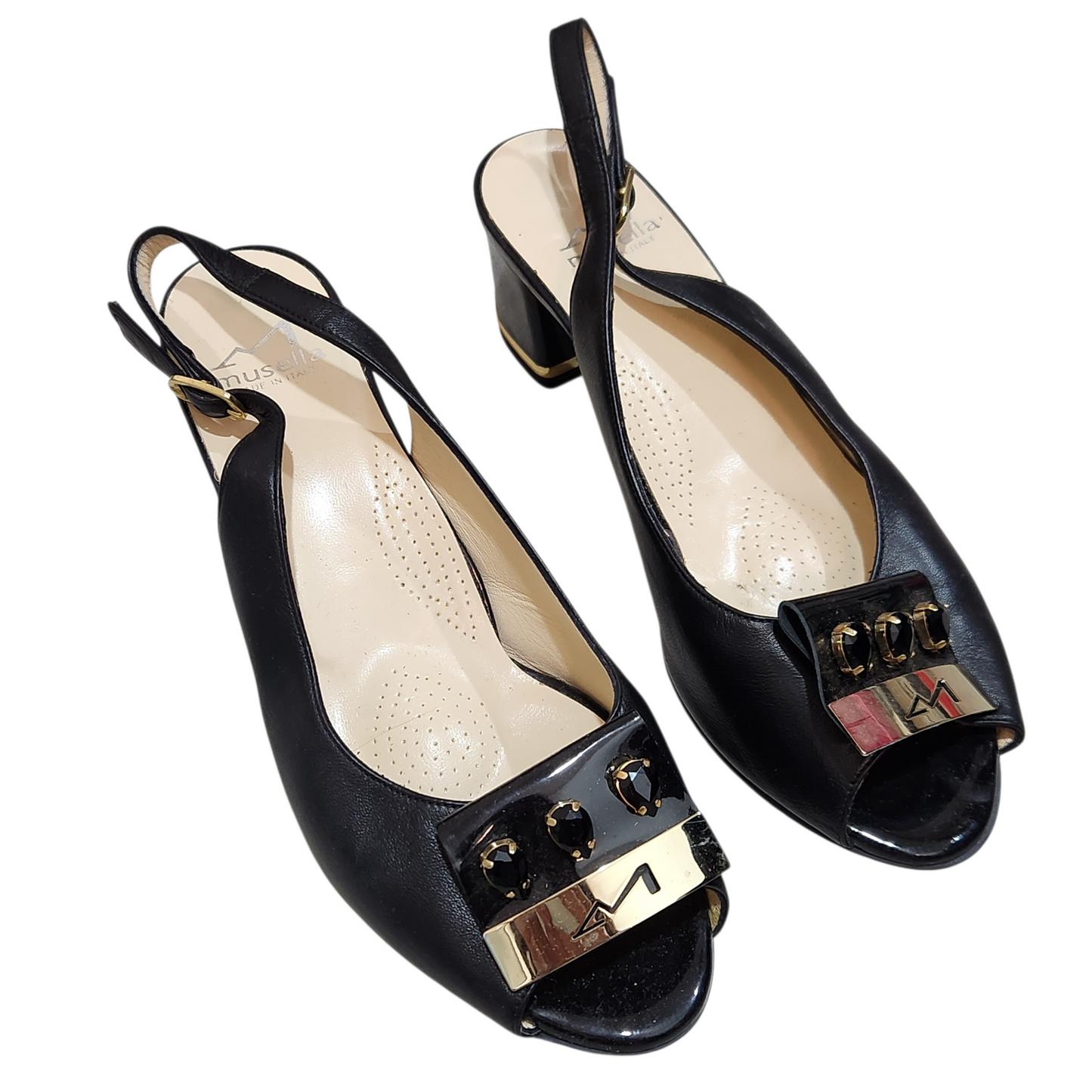 MUSELLA VERO CUOIO | נעלי עקב צבע שחור מבריק | לאישה מידה 40