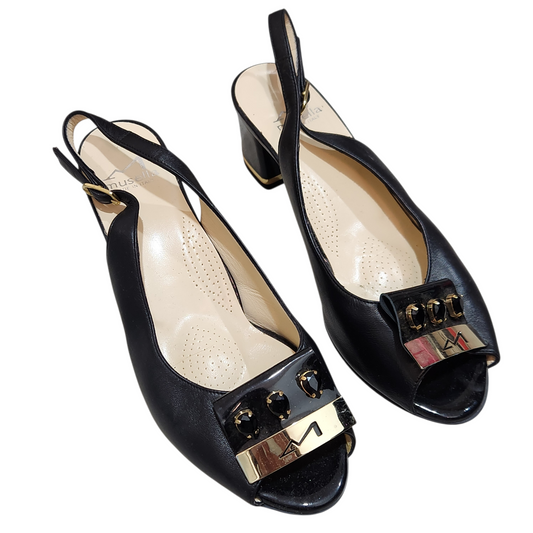 MUSELLA VERO CUOIO | נעלי עקב צבע שחור מבריק | לאישה מידה 40