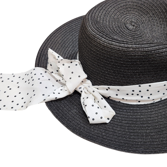 כובע פדורה צבע אפור עם סרט ו שוליים רחבים