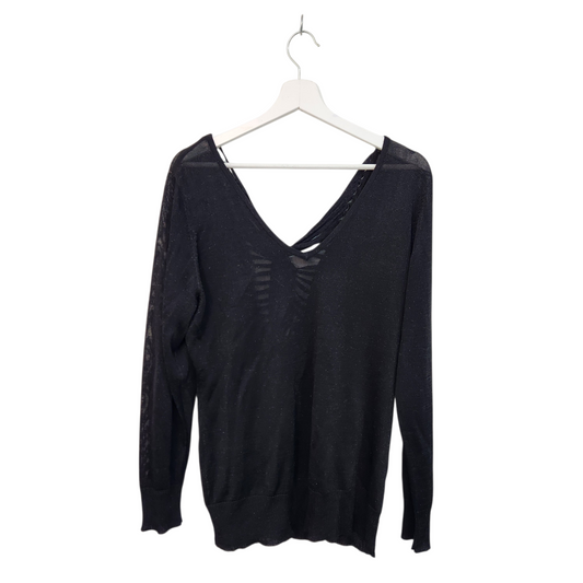 חולצה ארוכה דקה | צבע שחור עם נצנצים | מידה L