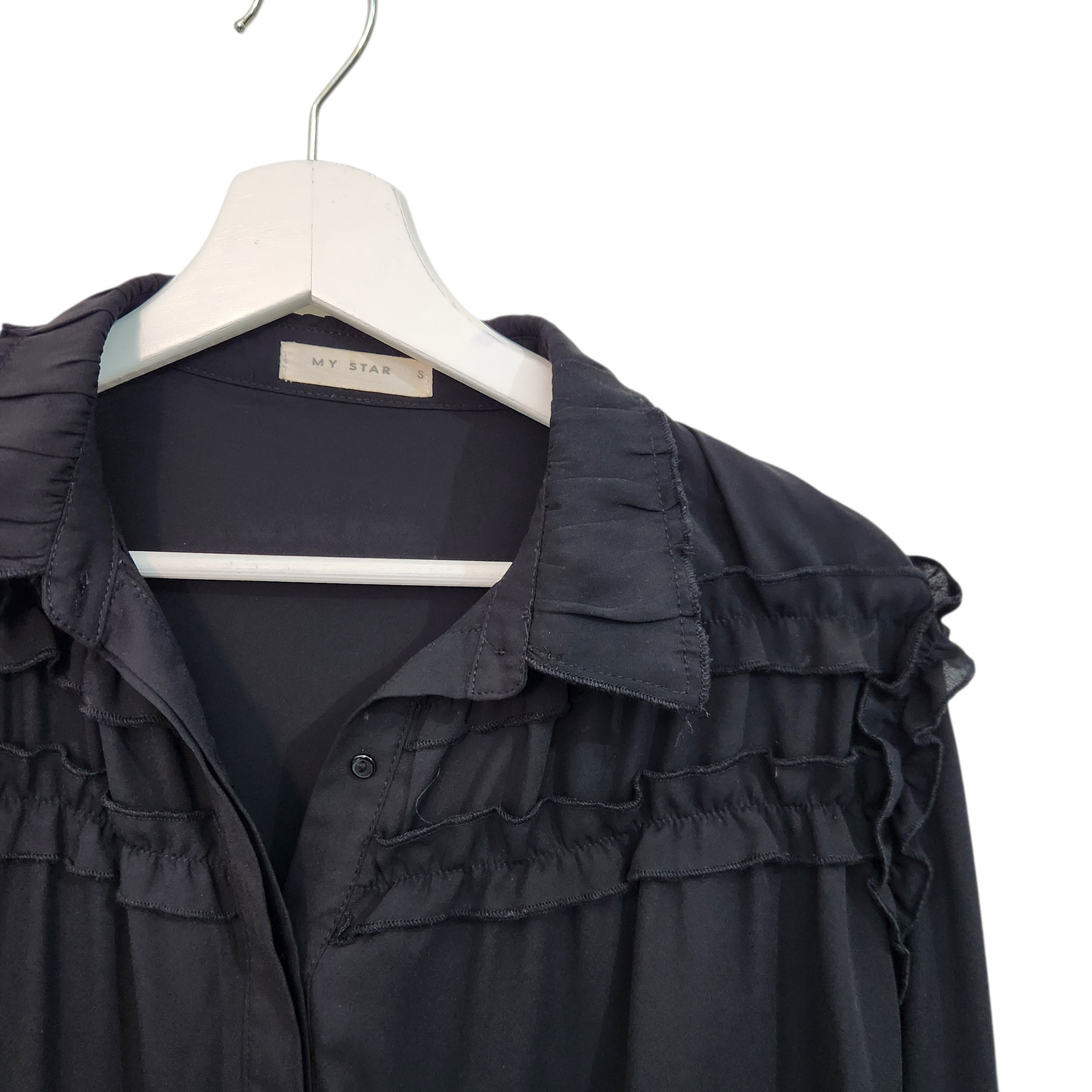 MT STAR | חולצה ארוכה דקה צבע שחור | לאישה מידה S