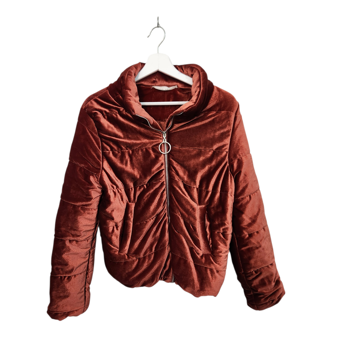 MONA LISA | ג'קט קטיפתי צבע כתום מבריק | לאישה מידה S