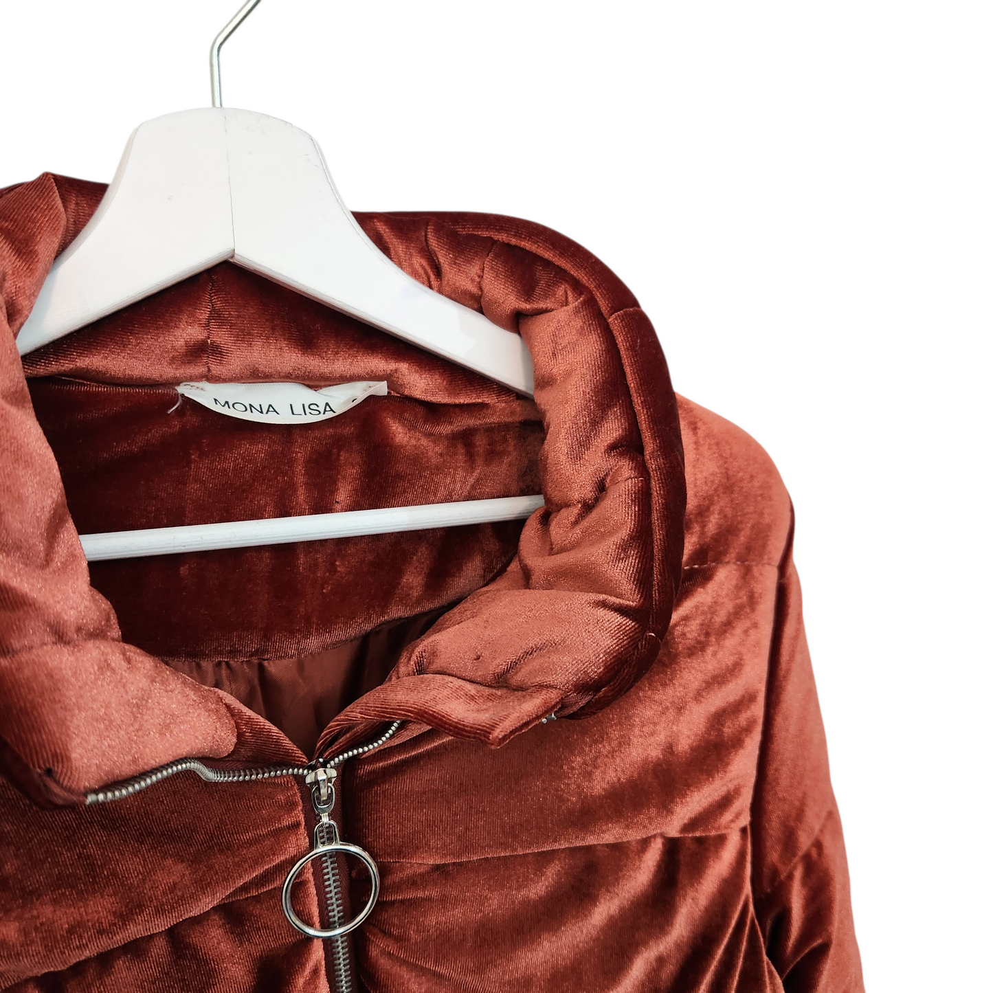 MONA LISA | ג'קט קטיפתי צבע כתום מבריק | לאישה מידה S