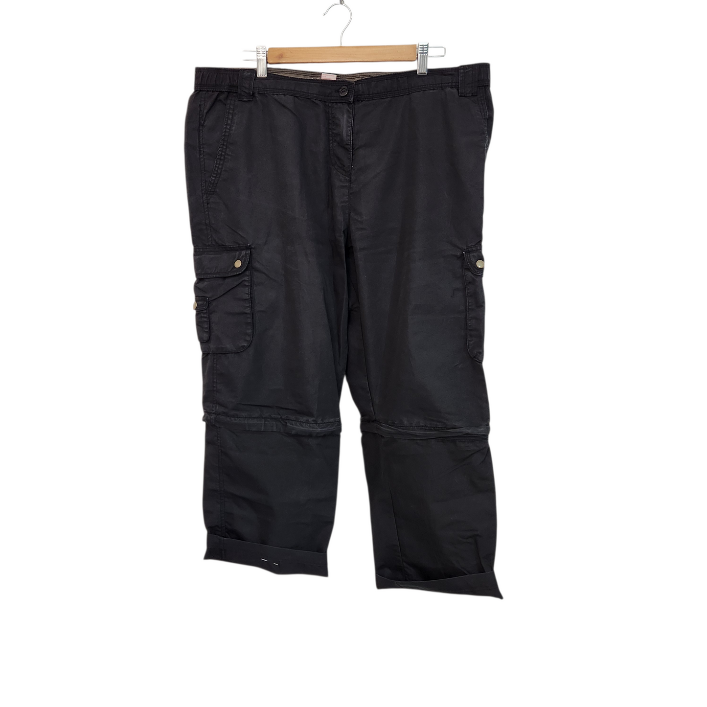 NINA CAPRI | מכנסיים ארוכים דקים צבע שחור | לאישה מידה 16 | 50 | 40-42 אינץ