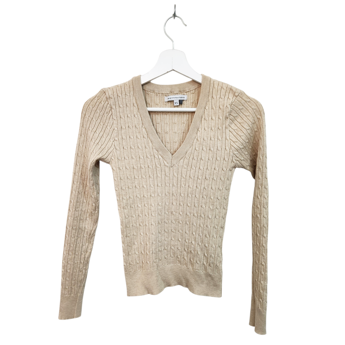 TWENTYFOURSEVEN | חולצת סריג צבע בז' | לאישה מידה XS