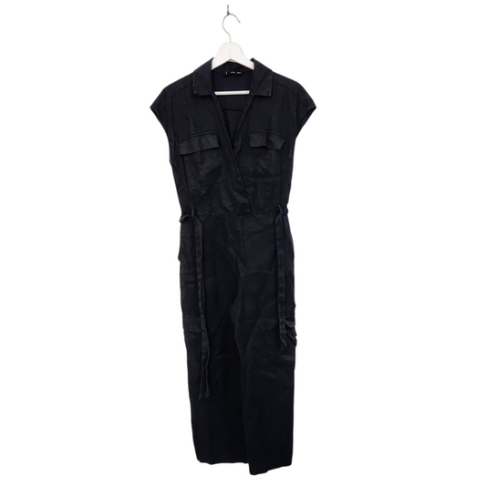 MANGO | אוברול שרוול קצר צבע שחור | לאישה מידה XS