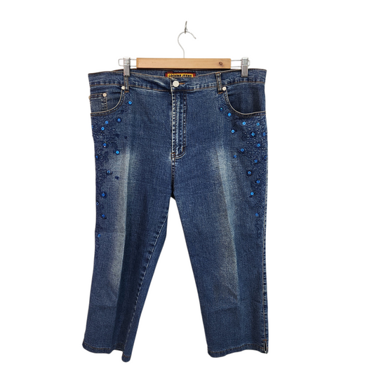 LOCHINA JEANS | ג'ינס וינטג' 7/8 | לאישה מידה 48 | 38 אינץ'