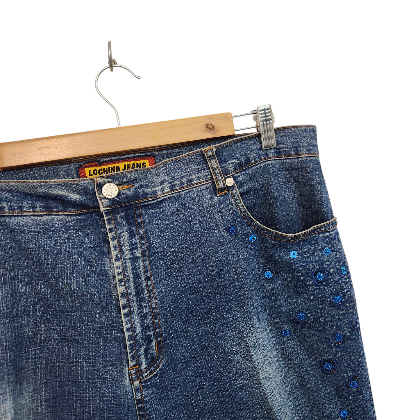 LOCHINA JEANS | ג'ינס וינטג' 7/8 | לאישה מידה 48 | 38 אינץ'