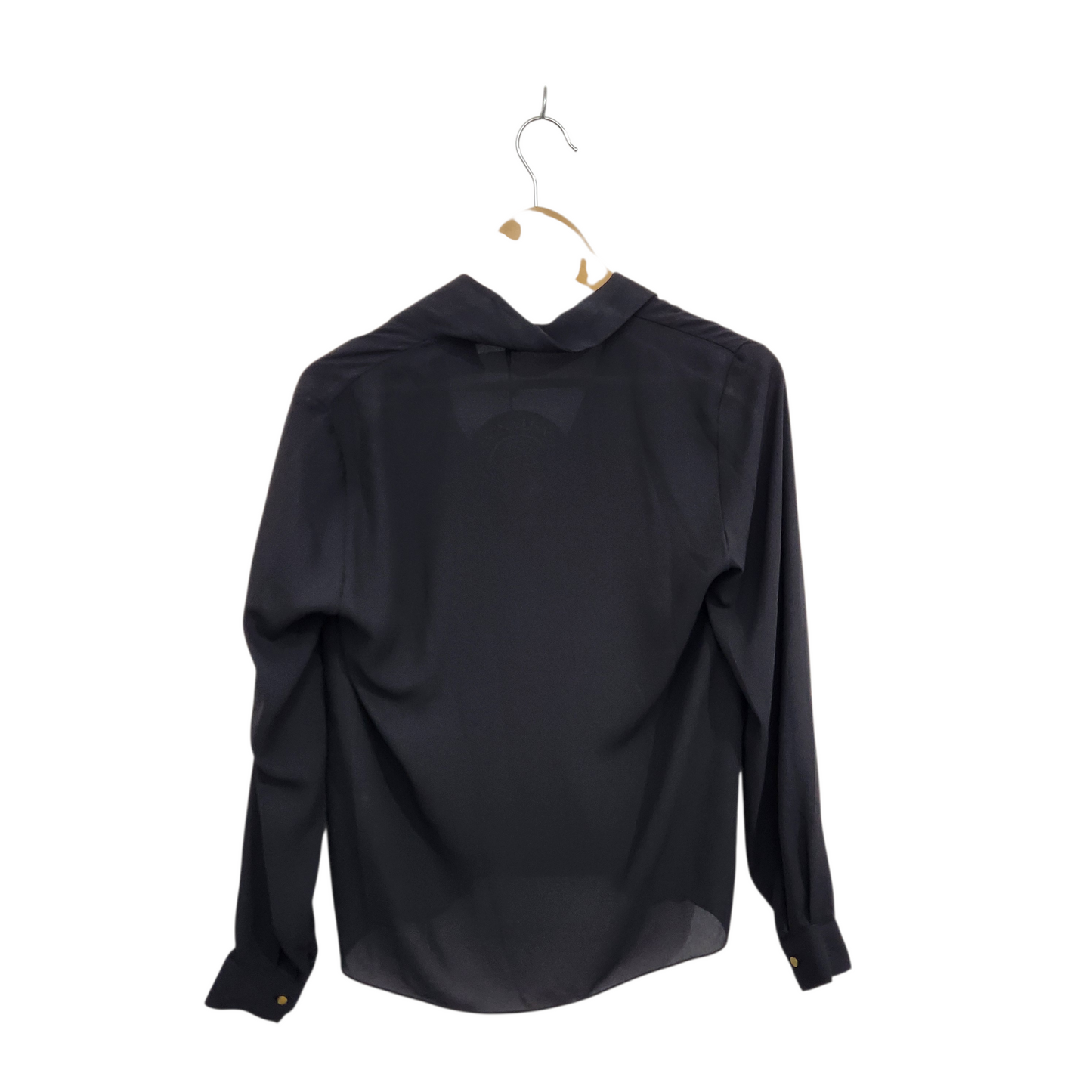 ZANZI | חולצה ארוכה דקה מעוצבת צבע שחור | לאישה מידה 36 S | חדשה עם תווית