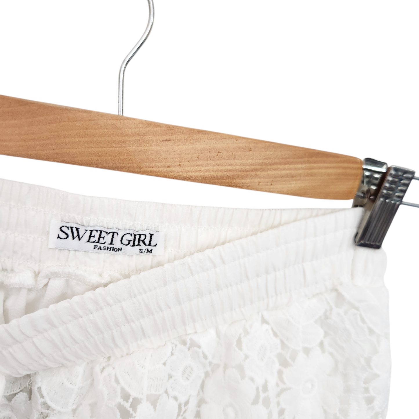 SWEET GIRL | מכנסיים קצרים תחרה צבע לבן | לאישה מידה S/M