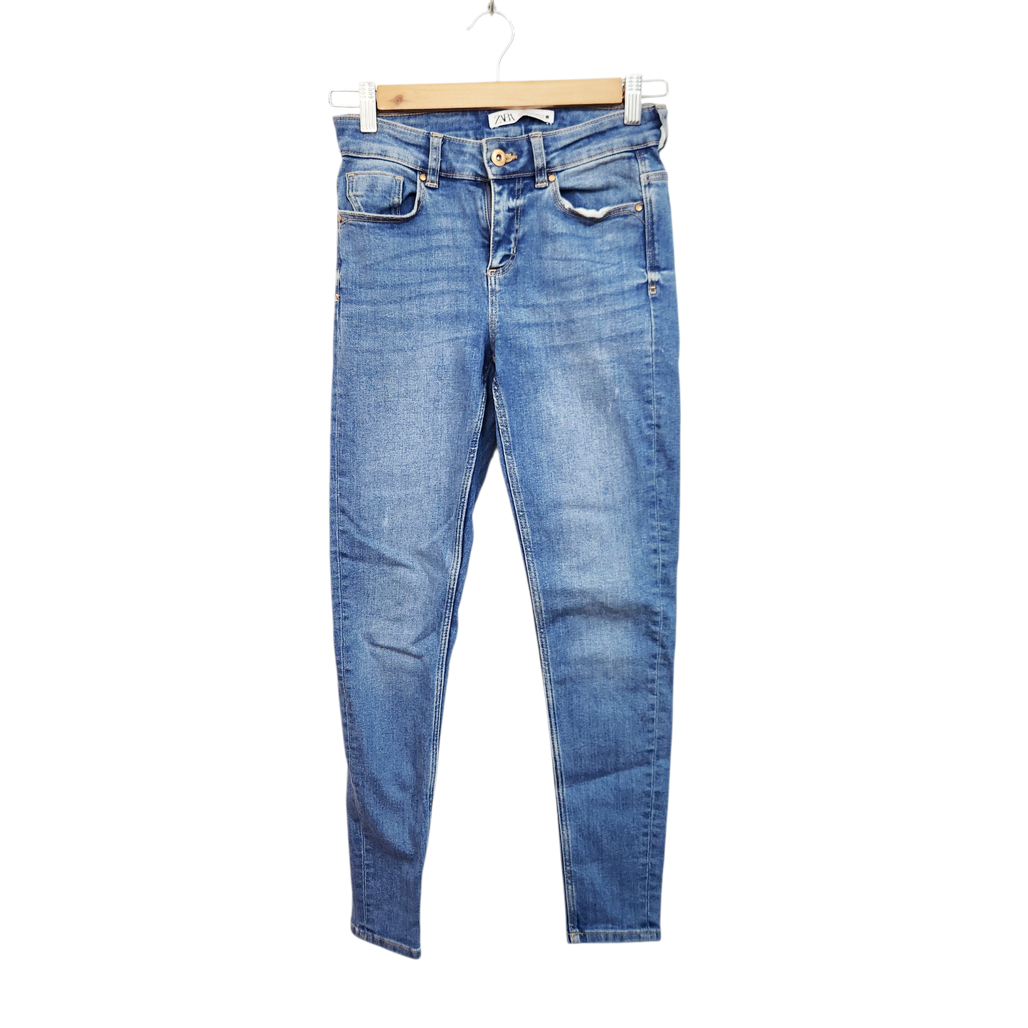 ZARA | ג'ינס סקיני בהיר | לאישה מידה 34 | מוכתם מעט