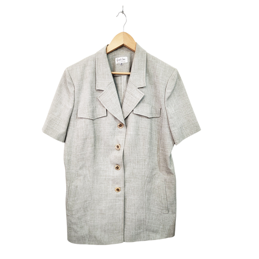 LORD LINE | חולצה מכופתרת עם כריות כתפיים | וינטג' | לאישה מידה 48