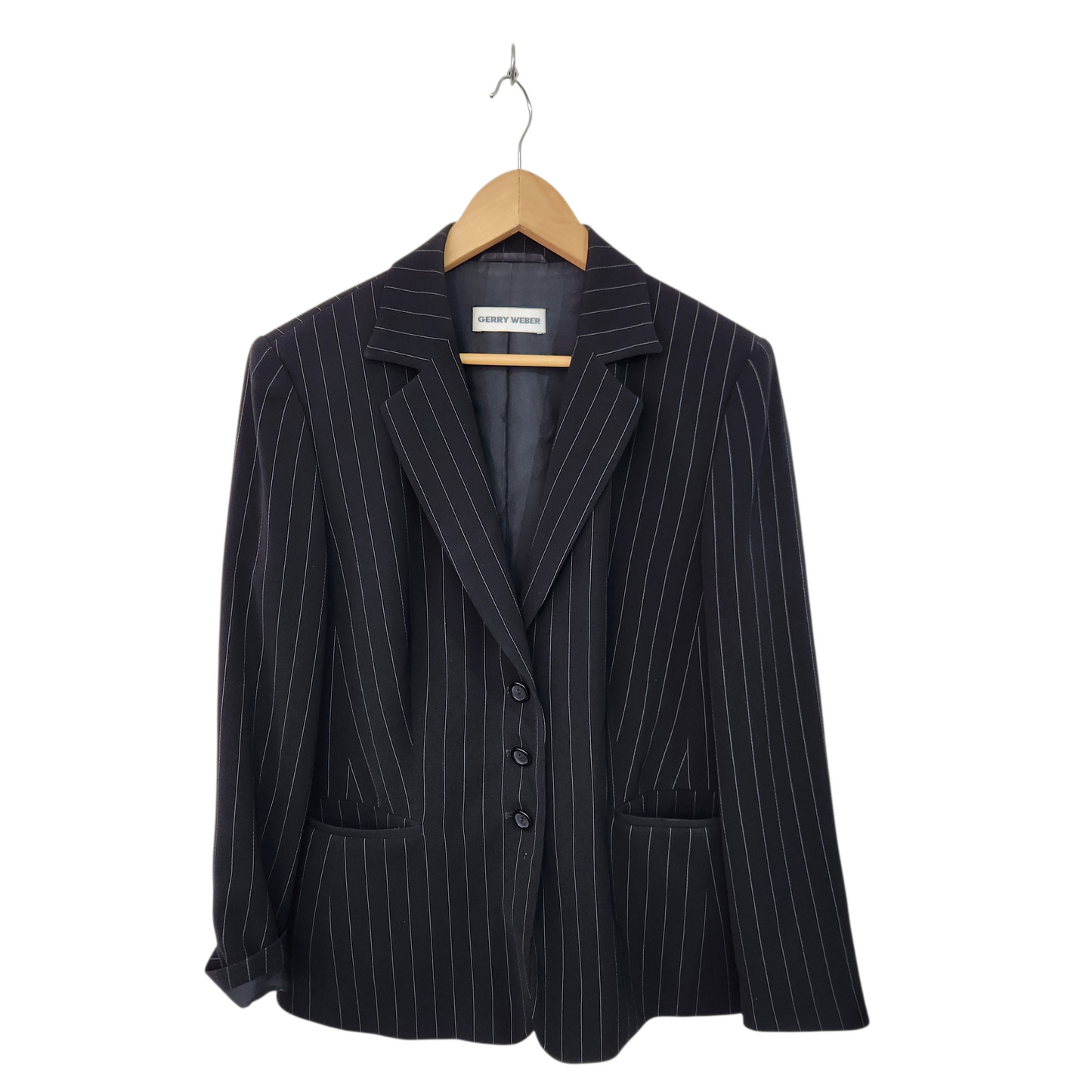 GERRY WEBER | ג'קט פסים וינטג' שחור לאישה מידה 42 XL