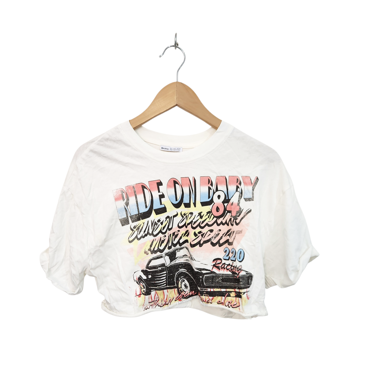 BERSHKA | חולצת קרופ קצרה | לאישה מידה S