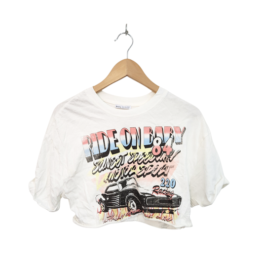 BERSHKA | חולצת קרופ קצרה | לאישה מידה S