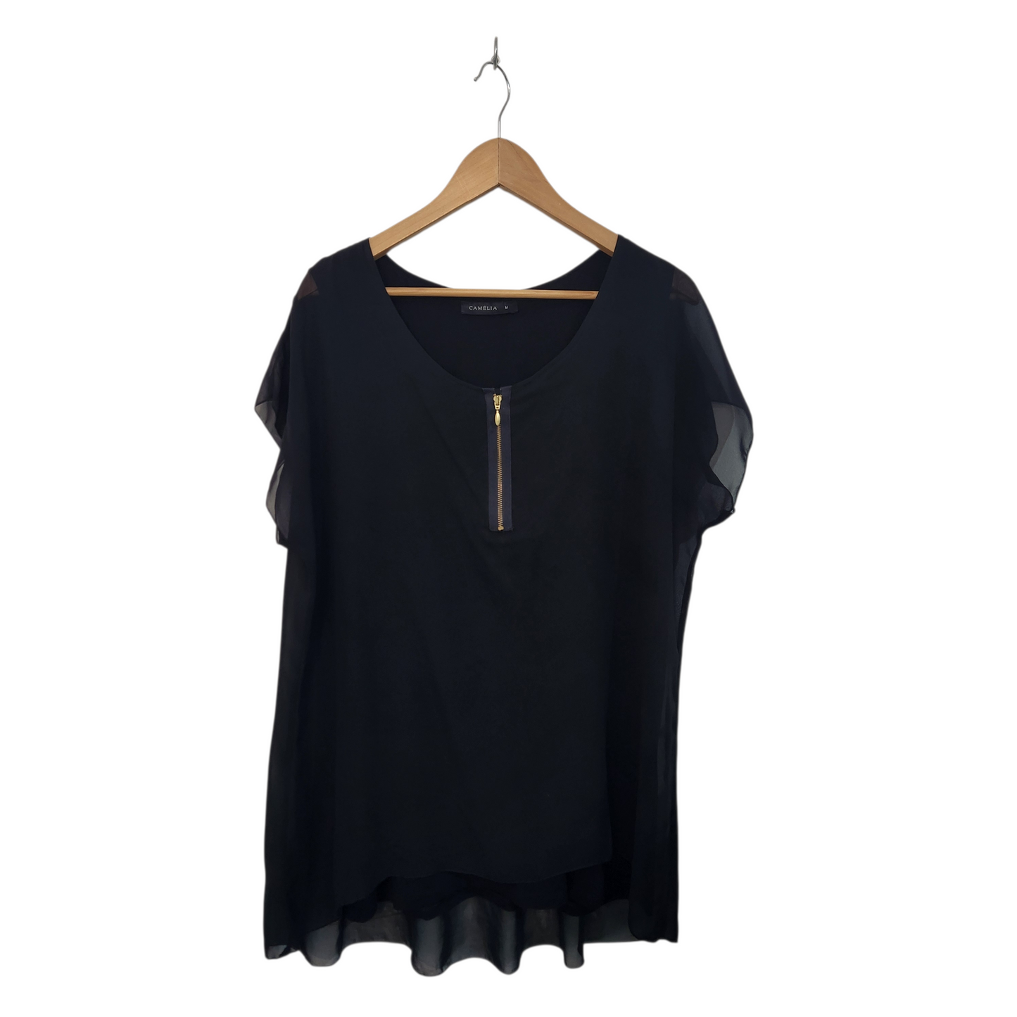 CAMELIA | חולצה מעוצבת צבע שחור | לאישה מידה M