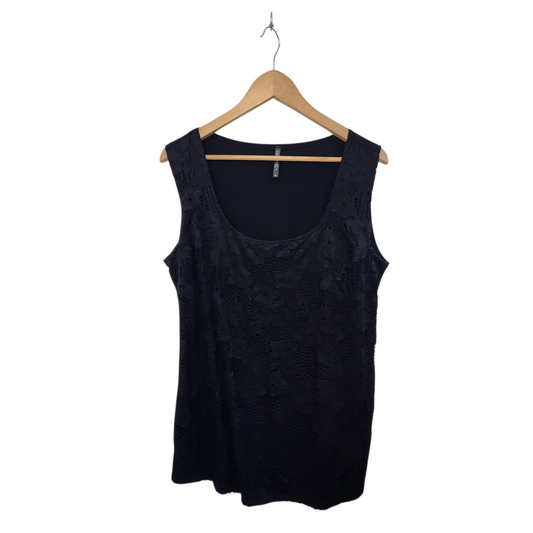 DISCREET | גופיה שחורה עם תחרה | לאישה מידה XL