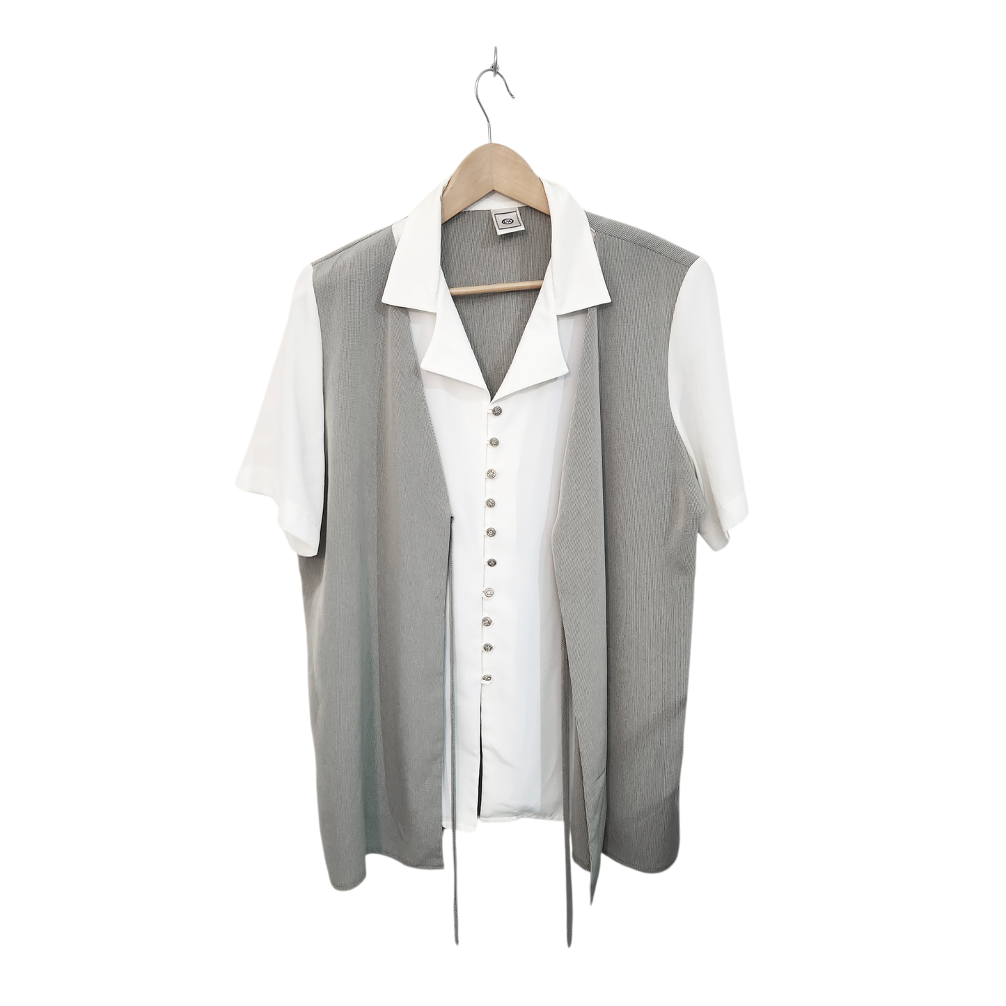 C&A | חולצה קצרה מעוצבת עם כריות כתפיים | לאישה מידה XL