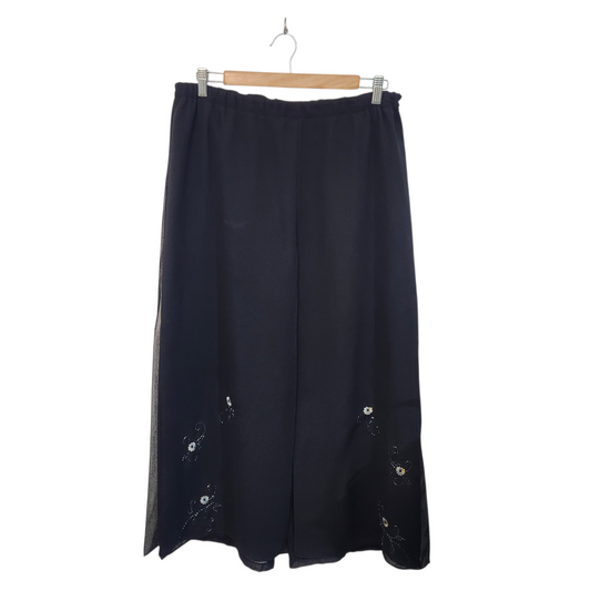 RENGIN | מכנסיי וינטג' רחבים מעוצבים | מידה 48