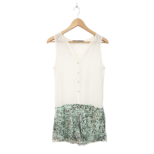 ZARA | אוברול קייצי עם פייטים | לאישה מידה M