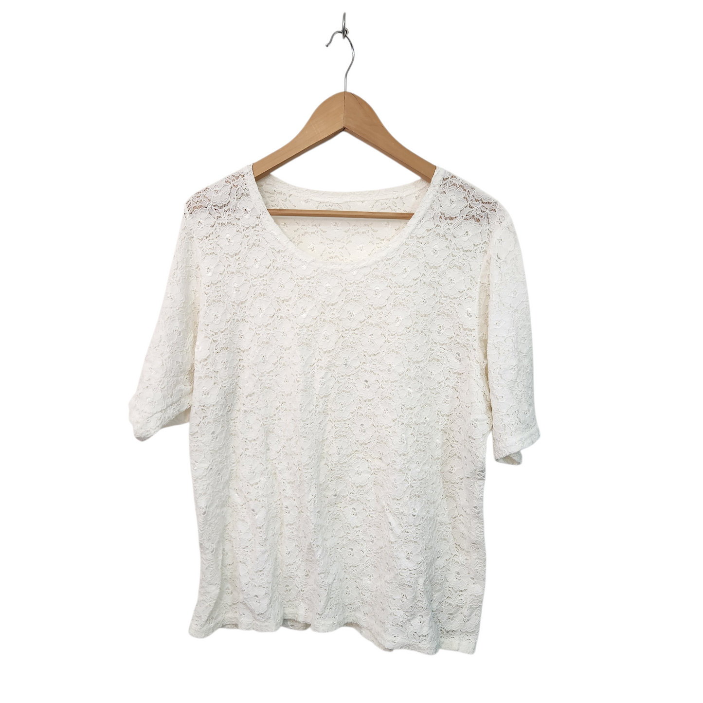 חולצת תחרה צבע לבן | לאישה מידה XL