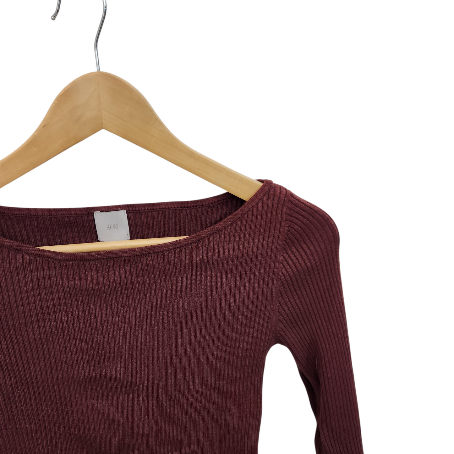 H&M | חולצה ארוכה דקה צבע חום | לאישה מידה XS